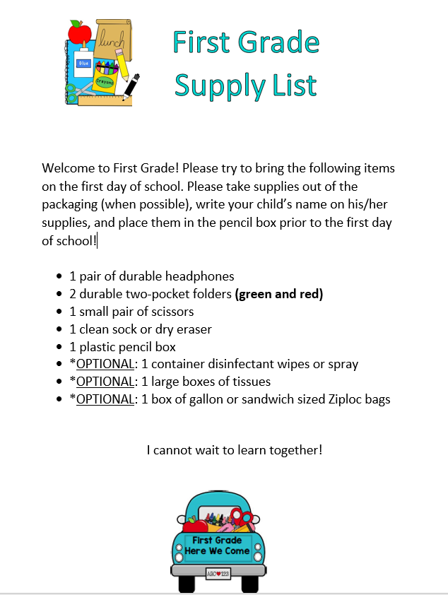 Mrs. Rosica's Supply List